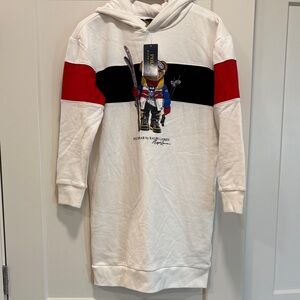Polo Ralph Lauren Big Girls Cotton Blend Dress/Tunic—SKIING BEAR—NWT-L 14-16